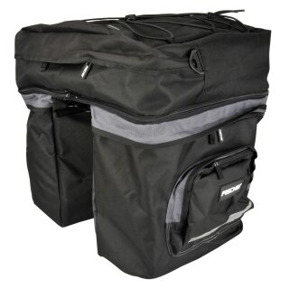 FISCHER Fahrrad-Gepäckträgertasche 3-fach schwarz