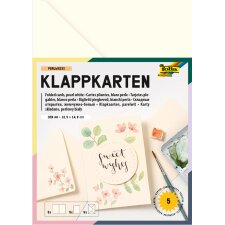 folia Klappkarten-Set 105 x 150 mm 220 g/qm hellbeige 5...