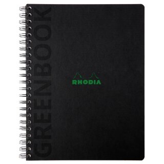 RHODIA Collegeblock GREENBOOK DIN A4+ liniert schwarz 80 Blatt