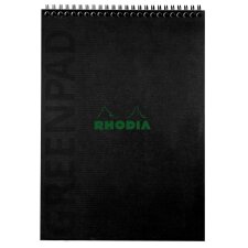 RHODIA Spiralnotizblock GREENPAD DIN A4+ liniert schwarz...