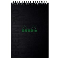 RHODIA Spiralnotizblock GREENPAD DIN A5+ kariert schwarz...
