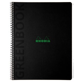 RHODIA Collegeblock GREENBOOK DIN A4+ kariert schwarz 80 Blatt