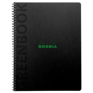 RHODIA Collegeblock GREENBOOK DIN A5+ kariert schwarz 80 Blatt