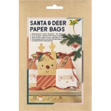folia Weihnachts-Geschenktüten-Bastelset "Santa...
