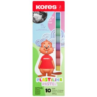Kores Kinderknete "PLASTILINA Pastell" 10 Pastellfarben zu je 20 g