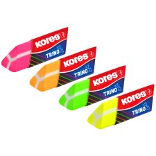 Kores Kunststoff-Radierer "Trino" Neonfarben...
