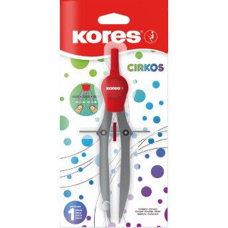 Kores Schnellverstellzirkel "Cirkos" rot / grau