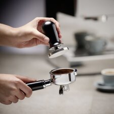 APS Tamper aus Edelstahl mit Druckregulierung schwarzer...