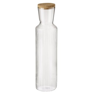 APS Glaskaraffe LINES 1,5 Liter glasklar inkl. Deckel aus Kork