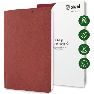 sigel Notizbuch Re-Up DIN A5 kariert rot 50 Blatt