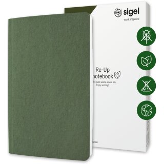 sigel Notizbuch Re-Up DIN A5 liniert moosgrün 50 Blatt