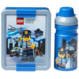 LEGO Trinkflasche + Brotdose LUNCH SET CITY blau