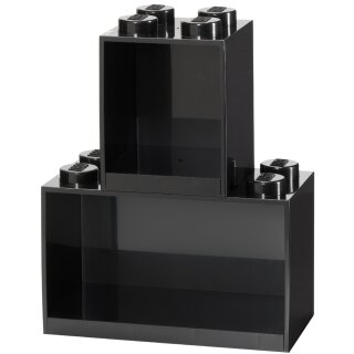 LEGO Bausteinregal-Set BRICK SHELF 2-teilig schwarz