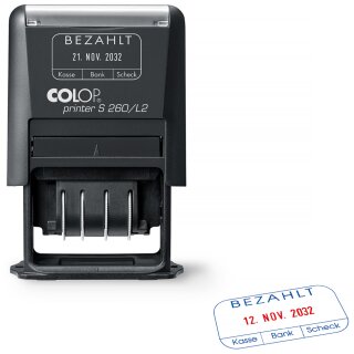 COLOP Datumstempel Printer S260/L2 "BEZAHLT" schwarz