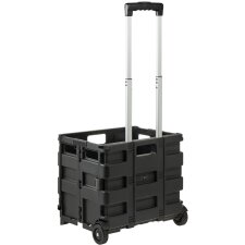 keeeper Klapp-Transportkarre "olli" mit Klappbox 45 Liter schwarz