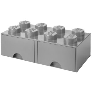 LEGO Schubladenbox STORAGE BRICK DRAWER 8 2 Schübe grau