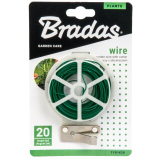 Bradas Bindedraht mit Drahtschneider 30 m grün