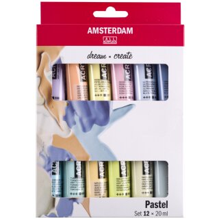 ROYAL TALENS Acrylfarbe AMSTERDAM Pastell 12 x 20 ml
