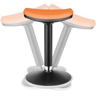 LogiLink Sitz-Steh-Hocker höhenverstellbar schwarz/orange