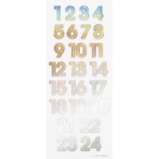 folia Adventskalender-Sticker "NUMBERS IRIDESCENT"