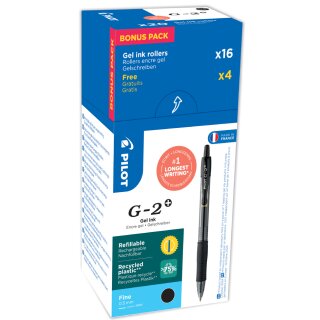 PILOT Gelschreiber G-2 PLUS 05 VALUE PACK schwarz
