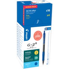 PILOT Gelschreiber G-2 PLUS 07 VALUE PACK blau 16+4 GRATIS