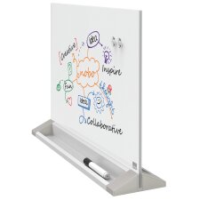 nobo Glas-Desktoptafel (B)600 x (H)450 mm weiß