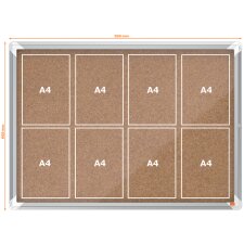 nobo Schaukasten Premium Plus Kork-Rückwand 8 x DIN A4