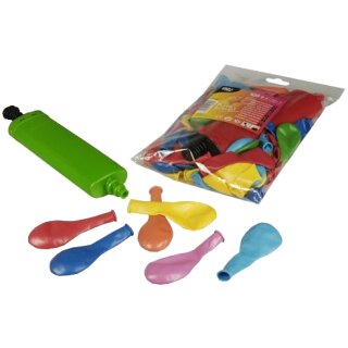 PAPSTAR Luftballons inkl. Pumpe farbig sortiert