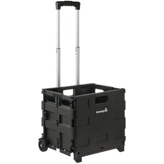keeeper Klapp-Transportkarre "olli" mit Klappbox 65 Liter schwarz