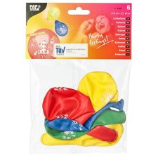PAPSTAR Zahlenluftballons "8" rund farbig sortiert