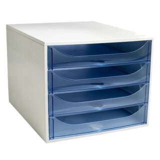 EXACOMPTA Schubladenbox ECOBOX 4 Schübe eisblau