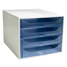 EXACOMPTA Schubladenbox ECOBOX 4 Schübe eisblau