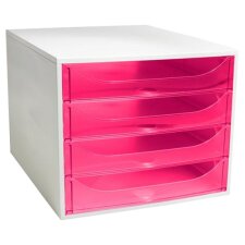 EXACOMPTA Schubladenbox ECOBOX 4 Schübe himbeere