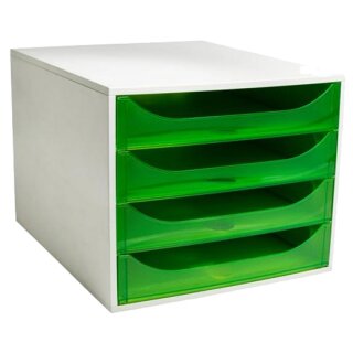 EXACOMPTA Schubladenbox ECOBOX 4 Schübe apfelgrün