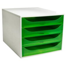 EXACOMPTA Schubladenbox ECOBOX 4 Schübe apfelgrün