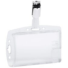 DURABLE Namensschild DOPPELBOX mit Clip transparent 25...