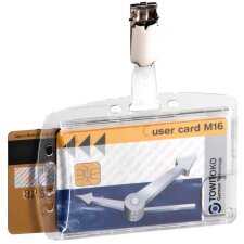 DURABLE Namensschild DOPPELBOX mit Clip transparent 25...