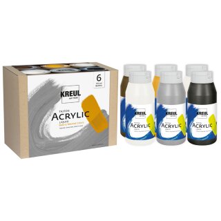 KREUL Acrylfarbe Triton Acrylic Liquid Set Base & Neutral 6 x 750 ml