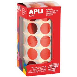 APLI kids Sticker "Rund" auf Rolle metallic-rot 1.770 Sticker