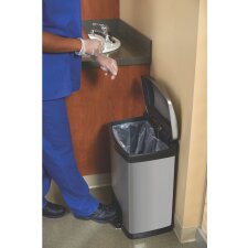 Rubbermaid Tret-Abfalleimer Slim Jim aus Metall 50 Liter silber/schwarz