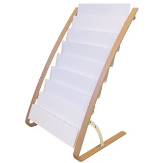 ALBA Prospekt-Bodenständer 8 Fächer Breite: 580 mm weiß
