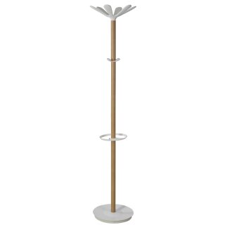 ALBA Garderobenständer "NAHOW" Höhe: 1.750 mm Buche / weiß