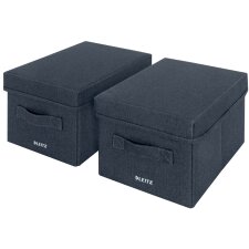 LEITZ Ablagebox aus Stoff Größe M 2er Set...