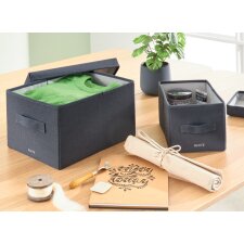 LEITZ Ablagebox aus Stoff Größe L 2er Set samtgrau