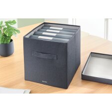 LEITZ Ablagebox aus Stoff Größe L 2er Set samtgrau