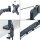 LEITZ Doppel-Monitorarm Ergo Dual Armlänge: 453 mm,samtgrau