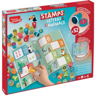 Maped Creativ Motivstempel-Set "BUCHSTABEN & TIERE" Karton