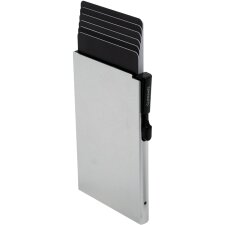 CLICKSAFE Kartenetui SLIM mit Clickbutton silber