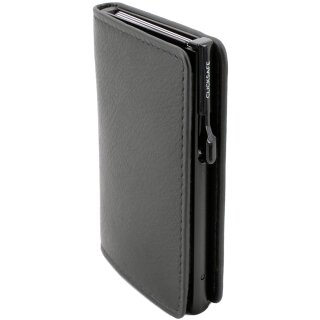 CLICKSAFE Geldbörse SLIM mit Kartenetui Nappaleder schwarz